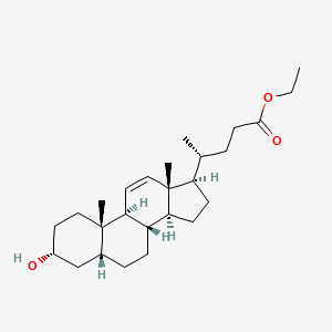molecular formula C26H42O3 B13742493 ethyl (4R)-4-[(3R,5R,8S,9S,10S,13R,14S,17R)-3-hydroxy-10,13-dimethyl-2,3,4,5,6,7,8,9,14,15,16,17-dodecahydro-1H-cyclopenta[a]phenanthren-17-yl]pentanoate 