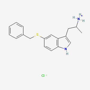 molecular formula C18H21ClN2S B13742501 3-(2-Aminopropyl)-5-benzylthioindole hydrochloride CAS No. 101832-81-9