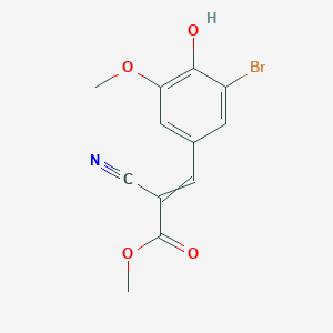 molecular formula C12H10BrNO4 B137426 Methyl 3-(3-bromo-4-hydroxy-5-methoxyphenyl)-2-cyanoacrylate CAS No. 158532-02-6