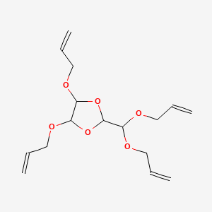 molecular formula C16H24O6 B13742731 1,3-Dioxolane, 4,5-diallyloxy-2-(diallyloxymethyl)- CAS No. 37160-66-0