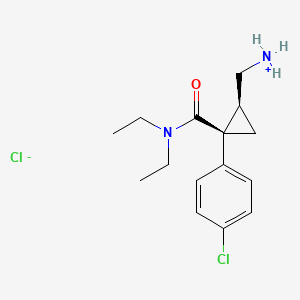 molecular formula C15H22Cl2N2O B13742760 (Z)-2-(Aminomethyl)-1-(p-chlorophenyl)-N,N-diethylcyclopropanecarboxamide hydrochloride CAS No. 105310-38-1