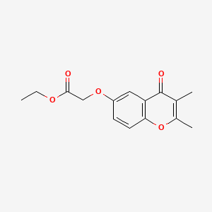 molecular formula C15H16O5 B13742771 ((2,3-Dimethyl-4-oxo-4H-1-benzopyran-6-yl)oxy)acetic acid ethyl ester CAS No. 102585-48-8