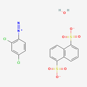 molecular formula C16H11Cl2N2O7S2- B13742775 2,4-Dichlorobenzenediazonium;naphthalene-1,5-disulfonate;hydrate 