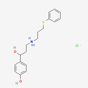 molecular formula C18H24ClNO2S B13742777 p-Hydroxy-alpha-(1-((3-(phenylthio)propyl)amino)ethyl)benzyl alcohol hydrochloride CAS No. 34920-64-4