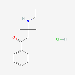 molecular formula C13H20ClNO B13742788 Propiophenone, 2,2-dimethyl-3-ethylamino-, hydrochloride CAS No. 24210-94-4