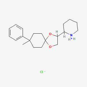molecular formula C20H30ClNO2 B13742793 beta-8-Methyl-8-phenyl-2-(2-piperidyl)-1,4-dioxaspiro(4.5)decane hydrochloride CAS No. 3666-66-8
