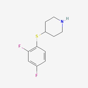 molecular formula C11H13F2NS B13742809 4-(2,4-Difluorophenyl)sulfanylpiperidine 