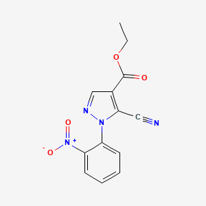 molecular formula C13H10N4O4 B13742865 ethyl5-cyano-1-(2-nitrophenyl)-1H-pyrazole-4-carboxylate 