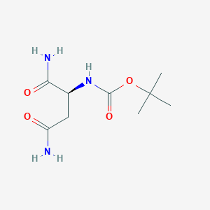 molecular formula C9H17N3O4 B13742871 tert-butyl N-[(2S)-1,4-diamino-1,4-dioxobutan-2-yl]carbamate 