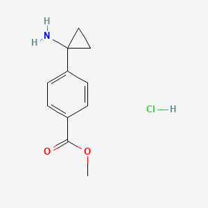 molecular formula C11H14ClNO2 B1374290 Methyl 4-(1-aminocyclopropyl)benzoate hydrochloride CAS No. 1014645-87-4