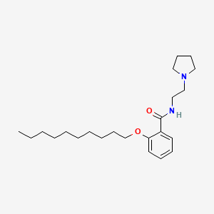 molecular formula C23H38N2O2 B13742903 Benzamide, 2-decyloxy-N-(2-(pyrrolidinyl)ethyl)- CAS No. 10261-50-4