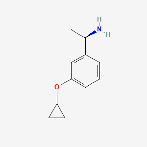 molecular formula C11H15NO B1374295 (r)-1-(3-Cyclopropoxyphenyl)ethanamine CAS No. 1198223-19-6