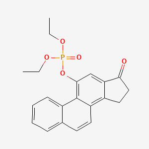molecular formula C21H21O5P B13742976 Phosphoric acid, diethyl ester, ester with 15,16-dihydro-11-hydroxy-17H-cyclopenta(a)phenanthren-17-one CAS No. 30835-59-7