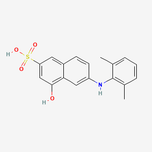 molecular formula C18H17NO4S B13742999 2-Naphthalenesulfonic acid, 6-[(2,6-dimethylphenyl)amino]-4-hydroxy- CAS No. 23973-67-3