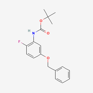 molecular formula C18H20FNO3 B13743035 tert-Butyl 5-(benzyloxy)-2-fluorophenylcarbamate 