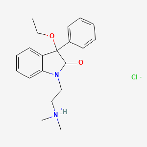 molecular formula C20H25ClN2O2 B13743066 1,3-Dihydro-1-(2-(dimethylamino)ethyl)-3-ethoxy-3-phenyl-2H-indol-2-one HCl hydrate CAS No. 42773-71-7