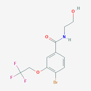 4-bromo-N-(2-hydroxyethyl)-3-(2,2,2-trifluoroethoxy)benzamide