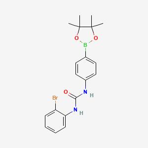 molecular formula C19H22BBrN2O3 B13743397 1-(2-Bromophenyl)-3-(4-(4,4,5,5-tetramethyl-1,3,2-dioxaborolan-2-yl)phenyl)urea 
