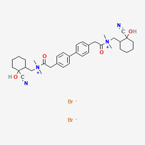 molecular formula C36H48Br2N4O4 B13743465 Ammonium, (4,4'-biphenylylenebis(2-oxoethylene))bis(((2-cyano-2-hydroxycyclohexyl)methyl)dimethyl-, dibromide CAS No. 25150-69-0