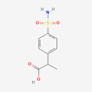 molecular formula C9H11NO4S B1374350 2-(4-Sulfamoylphenyl)propanoic acid CAS No. 1565048-99-8