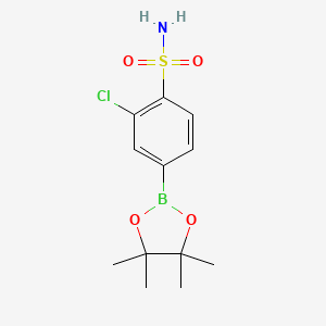 molecular formula C12H17BClNO4S B1374352 2-Chloro-4-(tetramethyl-1,3,2-dioxaborolan-2-yl)benzene-1-sulfonamide CAS No. 1310956-29-6