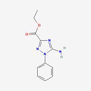 molecular formula C11H12N4O2 B13743531 ethyl 5-amino-1-phenyl-1,2,4-triazole-3-carboxylate 