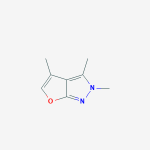 molecular formula C8H10N2O B137436 2,3,4-Trimethyl-2H-furo[2,3-c]pyrazole CAS No. 153386-52-8