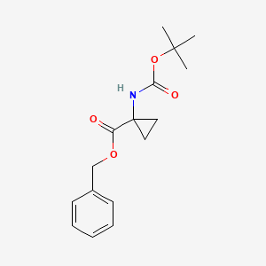 molecular formula C16H21NO4 B1374361 Benzyl 1-((tert-butoxycarbonyl)amino)cyclopropanecarboxylate CAS No. 143521-34-0
