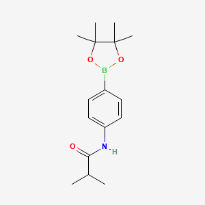 molecular formula C16H24BNO3 B1374362 2-methyl-N-[4-(tetramethyl-1,3,2-dioxaborolan-2-yl)phenyl]propanamide CAS No. 1374263-57-6