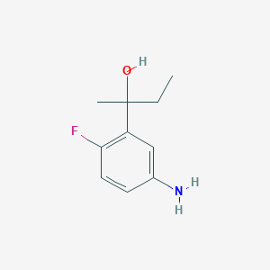 molecular formula C10H14FNO B1374363 2-(5-Amino-2-fluorophenyl)butan-2-ol CAS No. 1374771-56-8