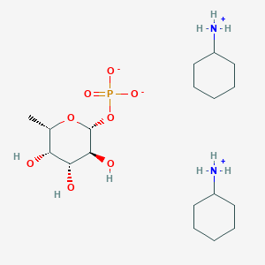molecular formula C18H39N2O8P B1374367 Cyclohexanaminium (2R,3S,4R,5S,6S)-3,4,5-trihydroxy-6-methyltetrahydro-2H-pyran-2-yl phosphate CAS No. 40591-57-9