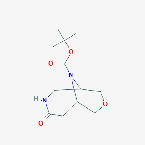 molecular formula C12H20N2O4 B1374384 Tert-Butyl 4-Oxo-8-Oxa-3,10-Diazabicyclo[4.3.1]Decane-10-Carboxylate CAS No. 1160248-56-5