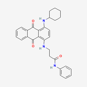 molecular formula C29H29N3O3 B13743870 3-((4-(Cyclohexylamino)-9,10-dihydro-9,10-dioxoanthryl)amino)-N-phenylpropionamide CAS No. 24464-64-0