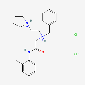 molecular formula C22H33Cl2N3O B13743884 2-(Benzyl(2-(diethylamino)ethyl)amino)-o-acetotoluidide dihydrochloride CAS No. 102489-46-3