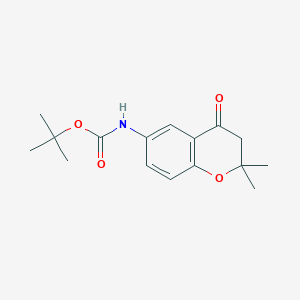 molecular formula C16H21NO4 B1374397 Tert-butyl (2,2-dimethyl-4-oxochroman-6-YL)carbamate CAS No. 1314406-17-1