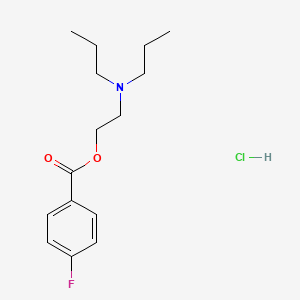 molecular formula C15H23ClFNO2 B13743991 Dipropylaminoethyl p-fluorobenzoate hydrochloride CAS No. 326-39-6