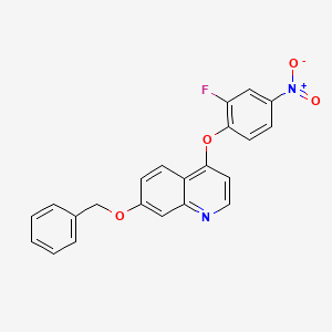 molecular formula C22H15FN2O4 B1374402 7-(Benzyloxy)-4-(2-fluoro-4-nitrophenoxy)quinoline CAS No. 1394820-97-3