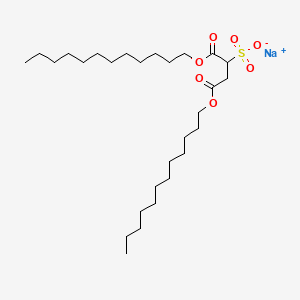 molecular formula C28H53NaO7S B13744060 Sodium 1,4-didodecyl sulphonatosuccinate CAS No. 4565-92-8