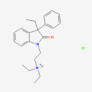 molecular formula C22H29ClN2O B13744076 1,3-Dihydro-1-(2-(diethylamino)ethyl)-3-ethyl-3-phenyl-2H-indol-2-one hydrochloride CAS No. 37126-52-6