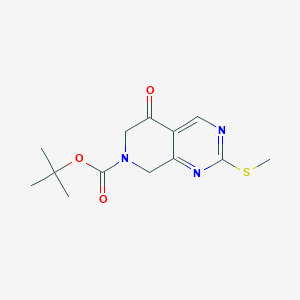 molecular formula C13H17N3O3S B1374416 tert-butyl 2-(methylsulfanyl)-5-oxo-5H,6H,7H,8H-pyrido[3,4-d]pyrimidine-7-carboxylate CAS No. 1395079-07-8