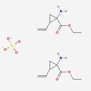 molecular formula C16H26N2O8S-2 B13744168 Ethyl 1-amino-2-ethenylcyclopropane-1-carboxylate;sulfate 