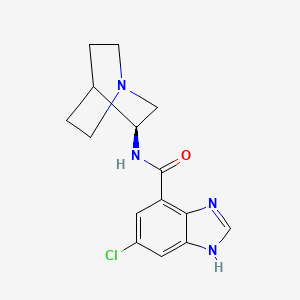 molecular formula C15H17ClN4O B13744224 N-[(3S)-1-azabicyclo[2.2.2]octan-3-yl]-6-chloro-1H-benzimidazole-4-carboxamide CAS No. 255063-98-0