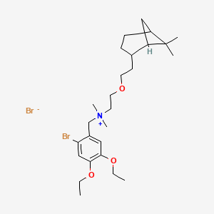 molecular formula C26H43Br2NO3 B13744258 Ammonium, ((2-bromo-4,5-diethoxy)benzyl)dimethyl(2-(2-(6,6-dimethyl-2-norpinyl)ethoxy)ethyl)-, bromide CAS No. 35690-14-3