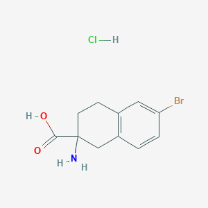 molecular formula C11H13BrClNO2 B1374431 2-氨基-6-溴-1,2,3,4-四氢萘-2-羧酸盐酸盐 CAS No. 1461714-77-1