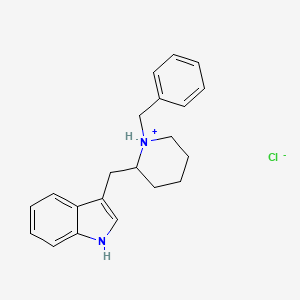 molecular formula C21H25ClN2 B13744380 Indole, 3-(1-benzyl-2-piperidylmethyl)-, hydrochloride CAS No. 101832-91-1