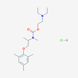 molecular formula C20H35ClN2O3 B13744443 Carbamic acid, N-(1-mesityloxy-2-propyl)-N-methyl-, 2-(diethylamino)ethyl ester, hydrochloride CAS No. 100836-53-1
