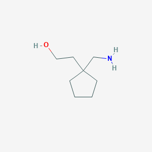 molecular formula C8H17NO B1374460 2-[1-(Aminomethyl)cyclopentyl]ethan-1-ol CAS No. 1228748-75-1