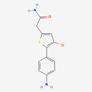 molecular formula C12H11BrN2OS B1374462 2-[5-(4-Aminophenyl)-4-bromothiophen-2-yl]acetamide CAS No. 1354953-98-2