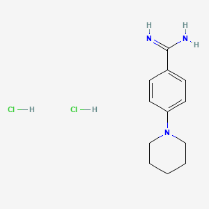 molecular formula C12H19Cl2N3 B1374469 4-(Piperidin-1-yl)benzene-1-carboximidamide dihydrochloride CAS No. 1354953-87-9