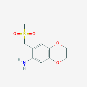 molecular formula C10H13NO4S B1374478 7-(Methanesulfonylmethyl)-2,3-dihydro-1,4-benzodioxin-6-amine CAS No. 1183631-56-2